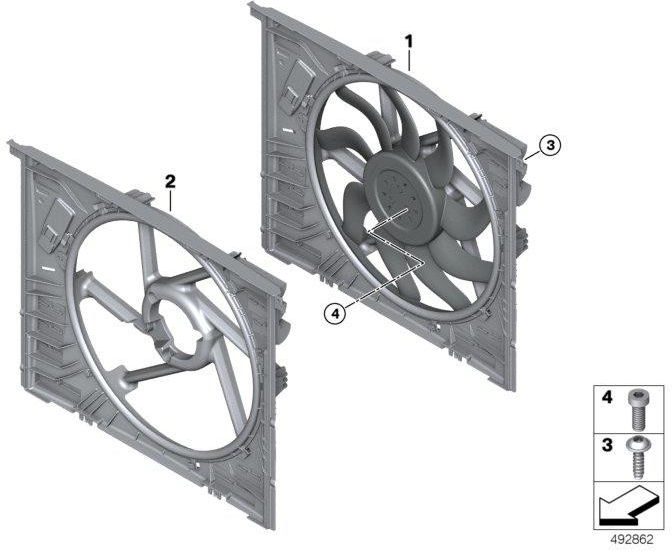 BMWファン850W（1742866818）の本物のファンフレーム| 1742866818