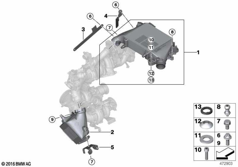 BMW本物のZwischenkühlerLadelAir（17518579306）| 17518579306
