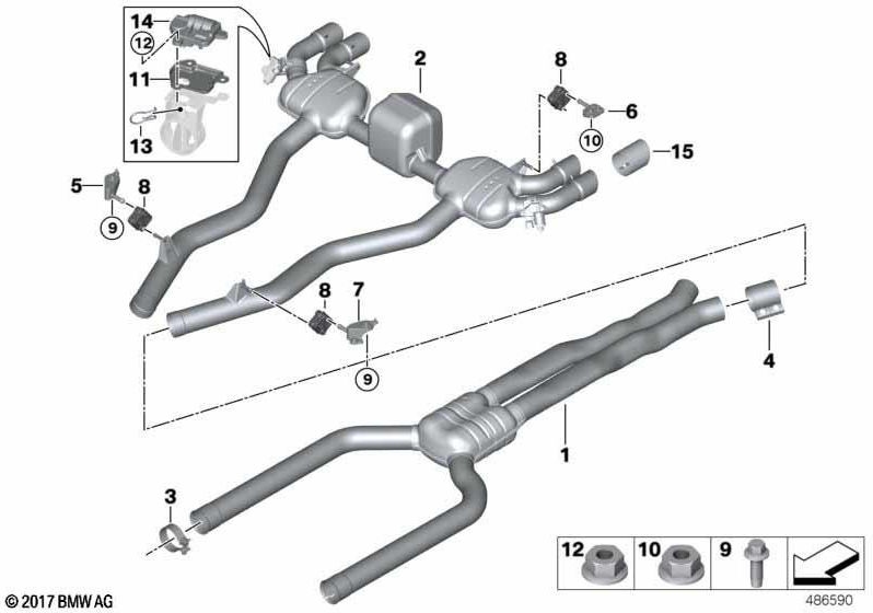 BMW純正エンドリプブレンドクロームd = 85mm（18107854029）| 18107854029