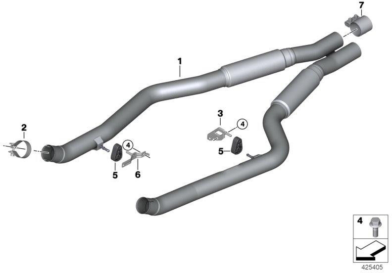 BMW純正ミドルサウンドダンパー付きパイプ（18307851561）| 18307851561