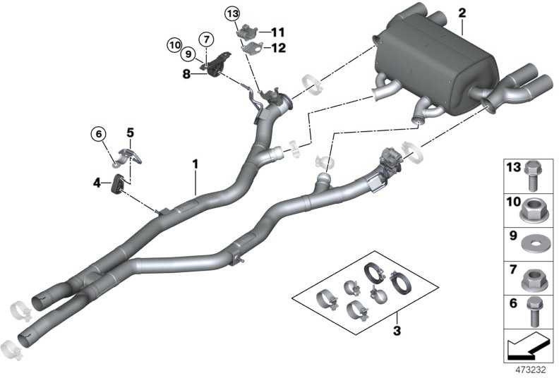BMW本物のナッハサイレンサーGTS 4シリーズ（18307857329）| 18307857329