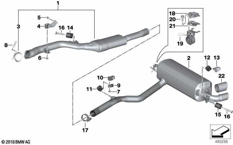 BMW後部の本物のホルター排気システム（18307933857）| 18307933857