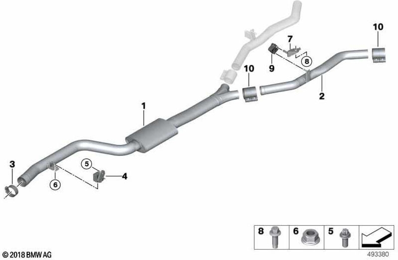 BMW本物のホルター排気システムの左（18307935435）| 18307935435