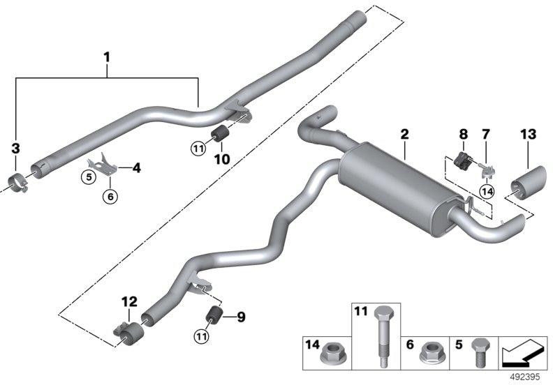 BMW本物のテールパイプブラインドブラッククロム（18308485757）| 18308485757