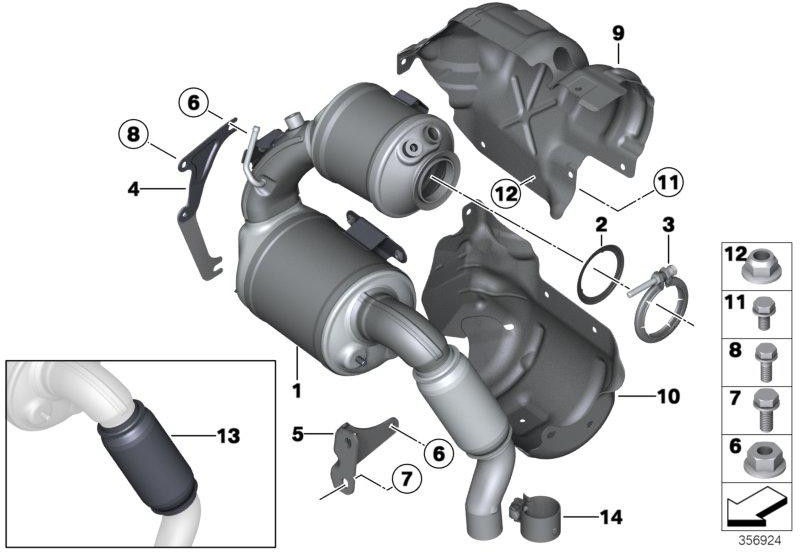 BMW本物のクランプクランプd = 48.4mm（18308509652）| 18308509652