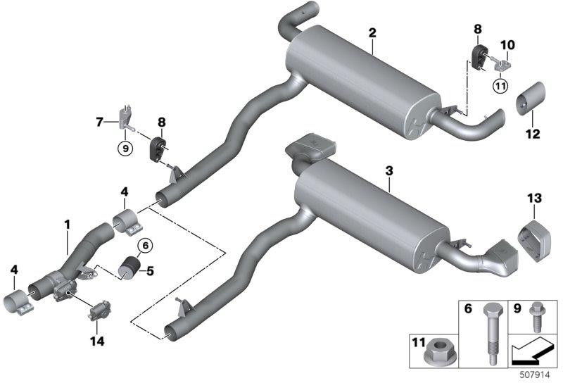 BMW本物のナッハサイレンサー（18308588100）| 18308588100