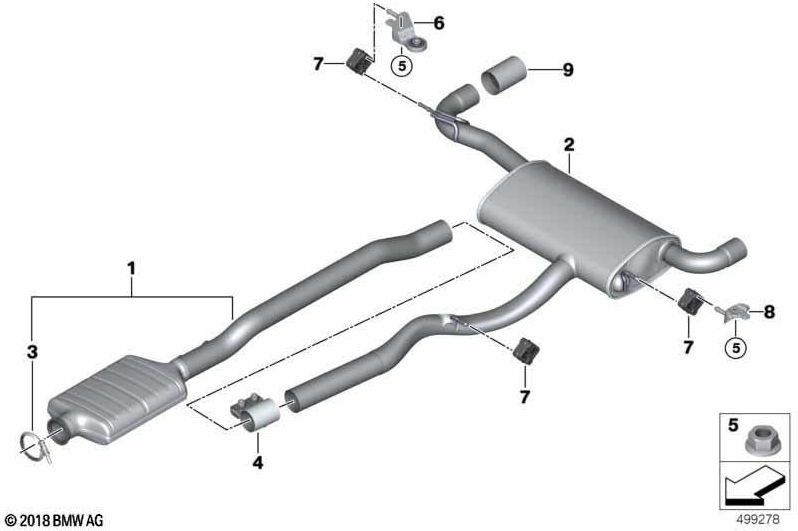 BMW純正ナッハサイレンサー（18308593644）| 18308593644