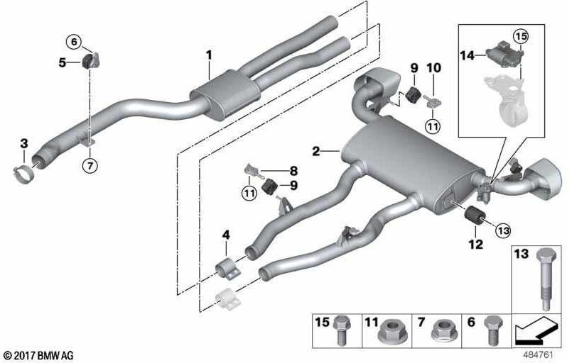 BMW純正ホルター排気システムの左（18308593694）| 18308593694