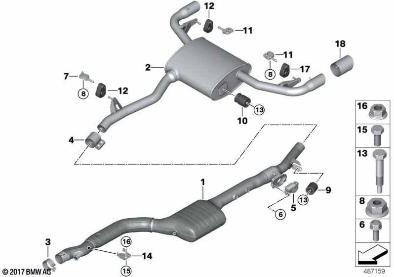 BMW純正ホルター排気システム右（18308593695）| 18308593695