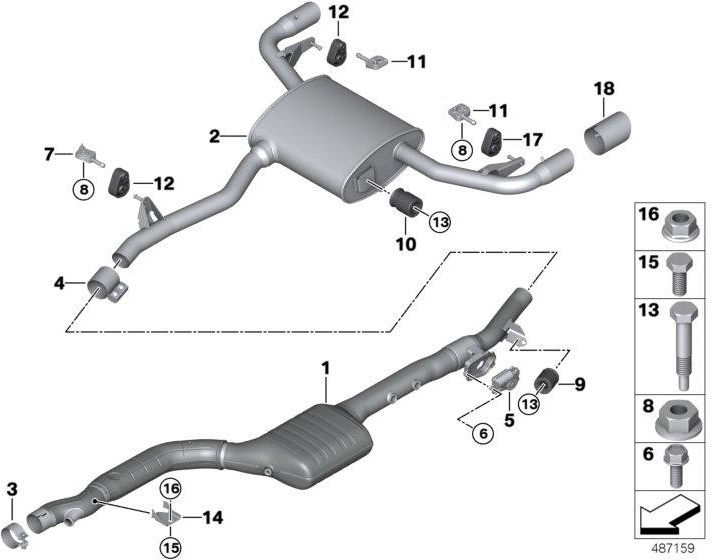 BMW純正ナッハサイレンサーEU6（18308593764）| 18308593764
