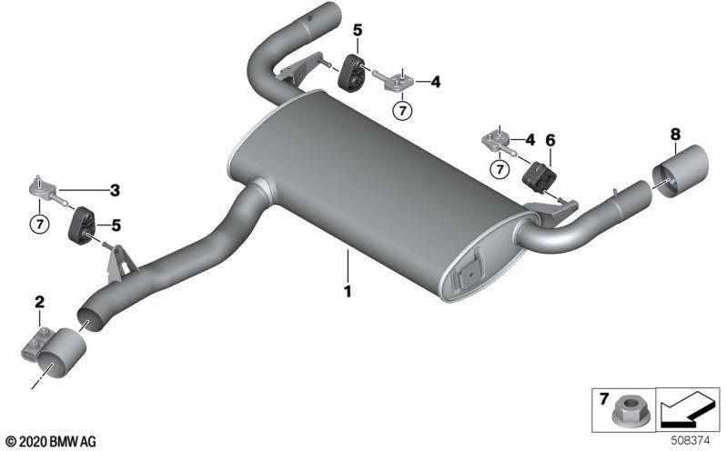 BMW純正ナッハサイレンサーEU6（18308593769）| 18308593769
