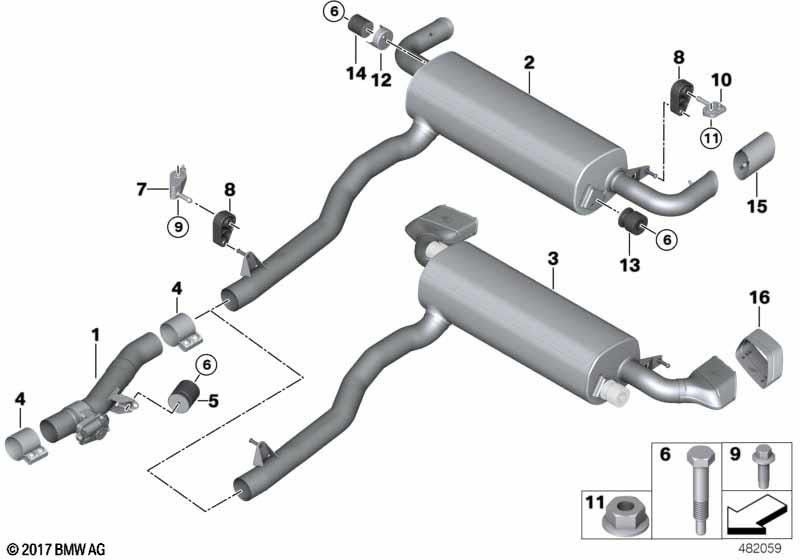 BMW本物のナッハサイレンサーEU6（18308593844）| 18308593844