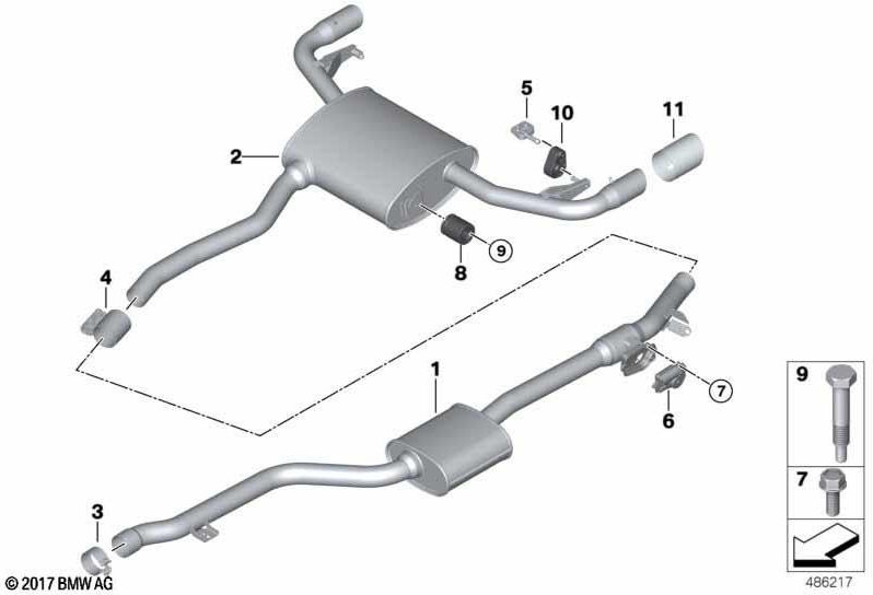 BMW純正テールパイプブラインドクロムd = 90mm（18308595473）| 18308595473