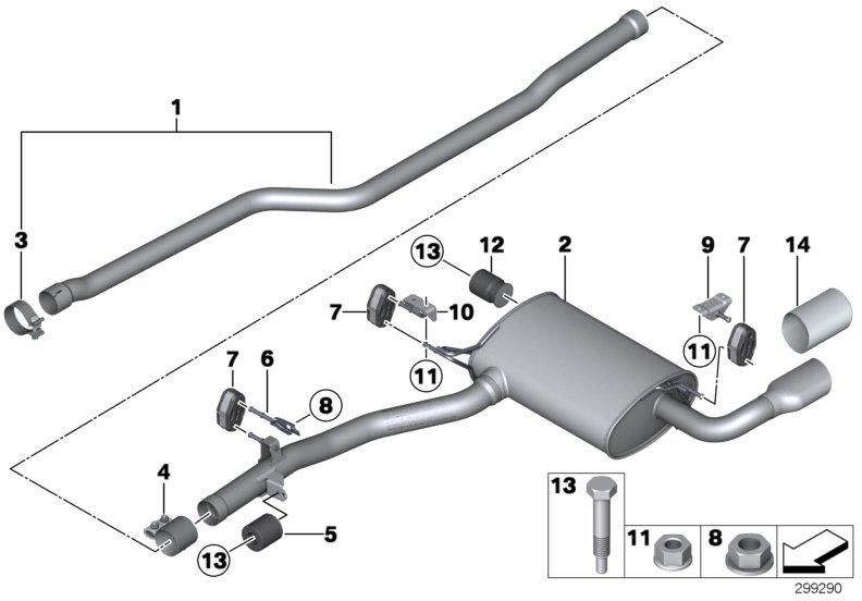 BMW本物のナッハサイレンサー（18308597042）| 18308597042