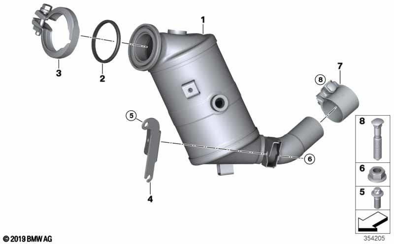 BMW本物のクランプクランプd = 37.1mm（18308614953）| 18308614953