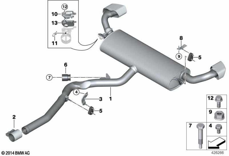 BMW排気ガスフラップを備えた本物のNACHサイレンサー（18308635782）| 18308635782