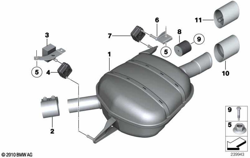 BMW右上の排気ガスフラップを備えた本物のナッハサイレンサー（18308643636）| 18308643636