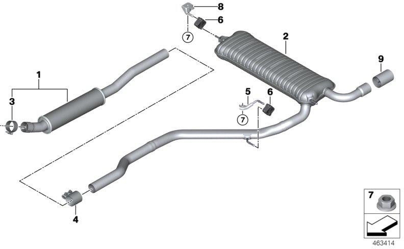 BMW純正ホルターナッハサイレンサー右（18308645486）| 18308645486