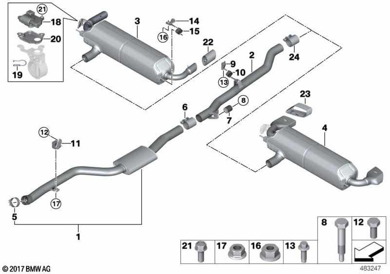 BMW排気ガスフラップ付きの本物のNACHサイレンサー（18308657602）| 18308657602