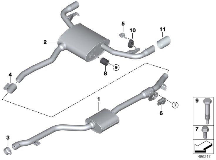 BMW純正テールパイプブラインドクロムd = 90mm（18308658210）| 18308658210