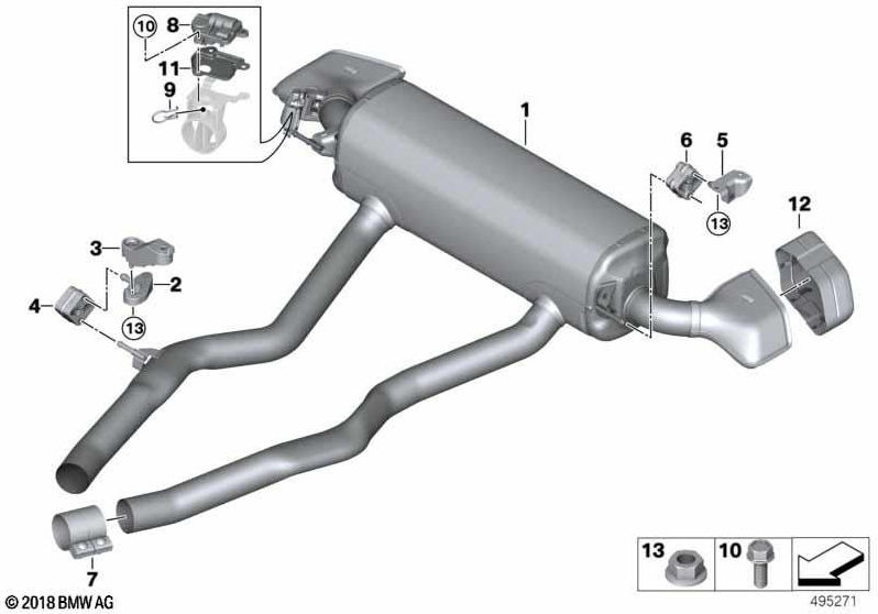 BMW純正テールパイプブラインドブラッククロム右（18308679182）| 18308679182