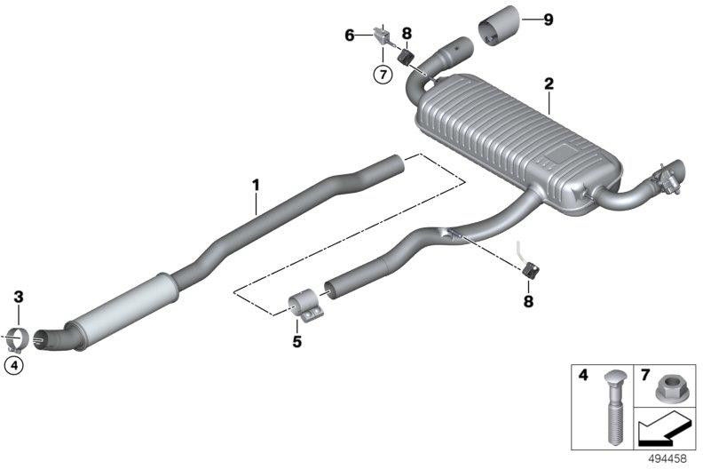 BMW本物のエンドリプブレンドセリウムグレーD = 100mm（18308695197）| 18308695197