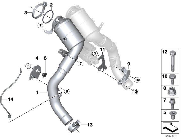 BMW本物の印刷ラインottoparticlesフィルターCyl.1-4（18308740794）| 18308740794