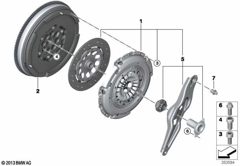 BMWクラッチパーツの本物のセットd = 228mm（21209454318）| 21209454318