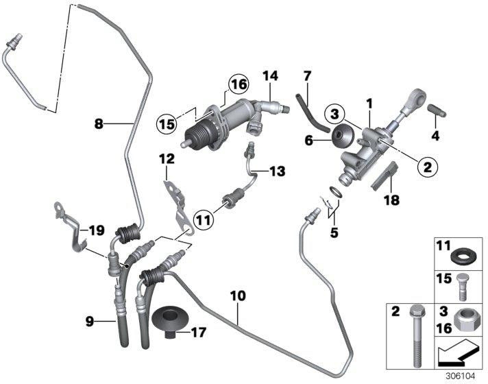 BMW純正カップリングバイヤーシリンダーD = 22.20mm（21526795710）| 21526795710