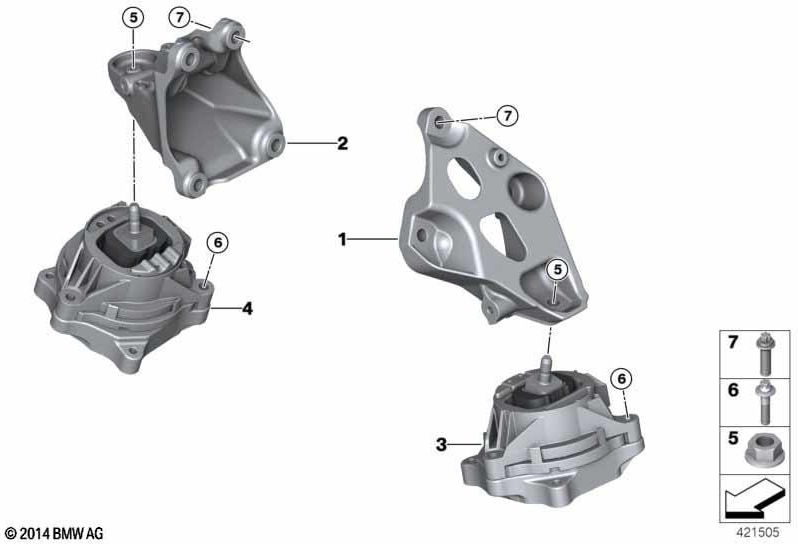 BMW左側の本物のモーターベアリング（22116859413）| 22116859413
