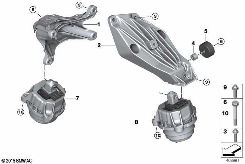 BMW本物のモーターストレージ右（22116860472）| 22116860472