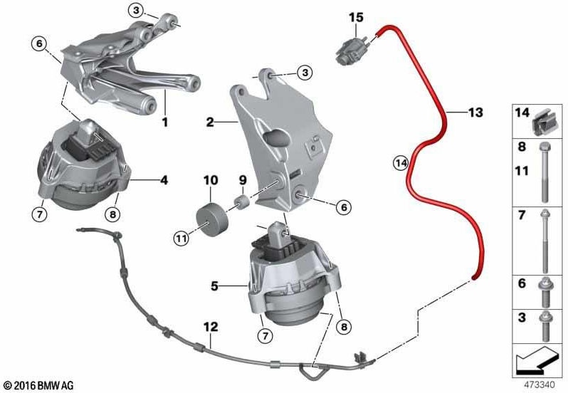 BMW左側の本物のモーターベアリング（22116860479）| 22116860479