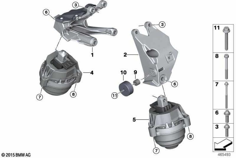 BMW左側の本物のモーターベアリング（22116860487）| 22116860487