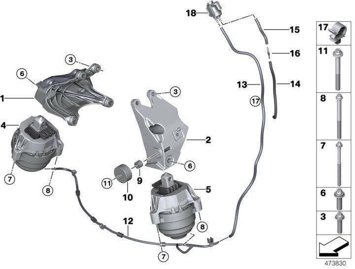 BMW純正Motortriebock right（22116870756）| 22116870756
