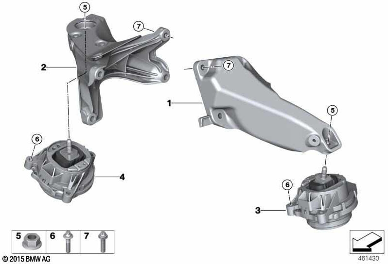 BMW純正Motortriebock right（22116883144）| 22116883144