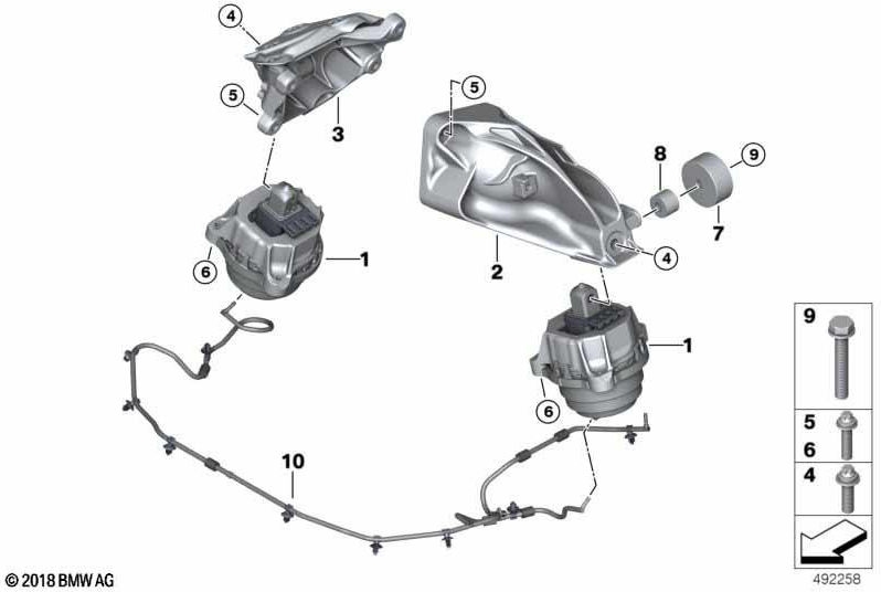 左のBMW本物のモーターベアリング（22117582317）| 22117582317