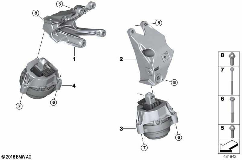 BMW左側の本物のモーターベアリング（22119488383）| 22119488383