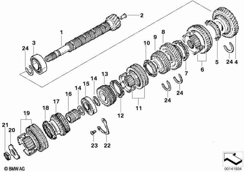 BMW本物のリーダー3番目と4番目のギア（23001493757）| 23001493757