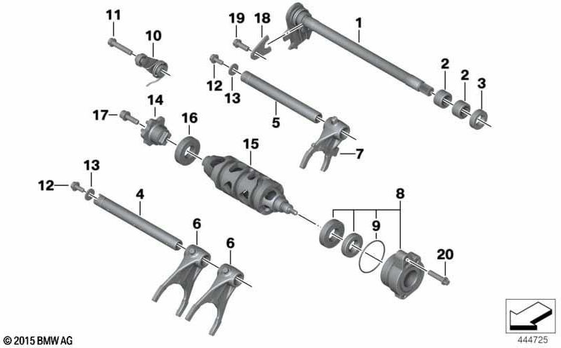 BMW本物のスイッチングフォーク1番目から4番目のギア（23008569954）| 23008569954