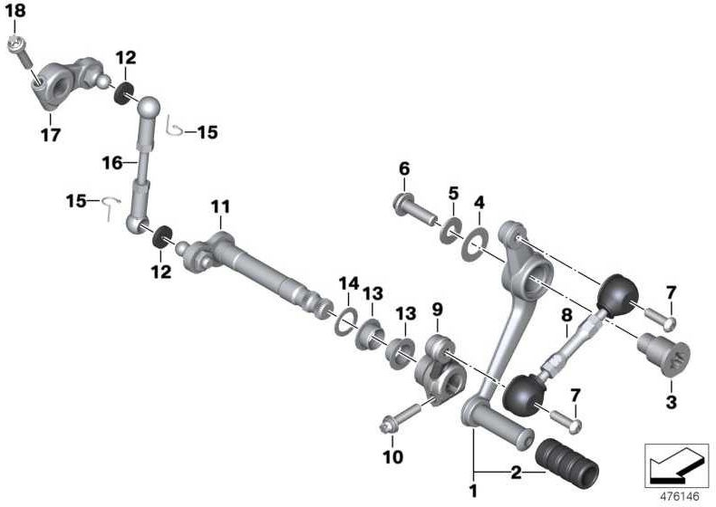 BMW本物のギアボックスレバー（23418559833）| 23418559833