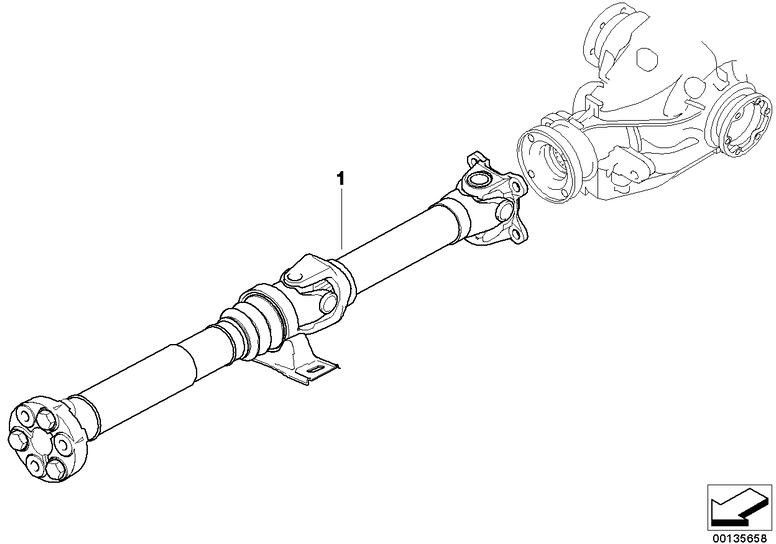 BMW本物の明確なシャフトマニュアルトランスミッションl = 1294mm（26107551158）| 26107551158