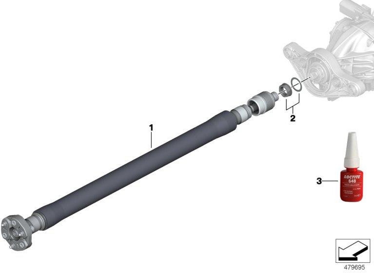 BMW純正ジョイントシャフトCFK L = 1471mm（26107857629）| 26107857629