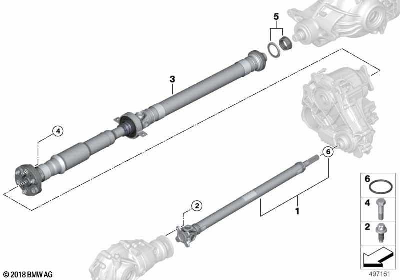BMW本物のジョイントシャフト自動トランスミッションL = 1440.4mm（26107934463）| 26107934463
