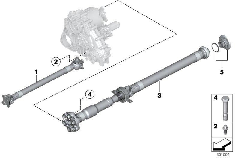 BMW純正ジョイントシャフトオートマチックトランスミッションL = 1202mm（26108643618）| 26108643618