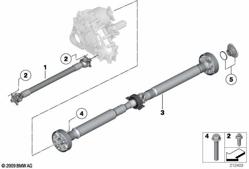 BMW背面の本物の関節シャフトl = 1424mm（26108674202）| 26108674202