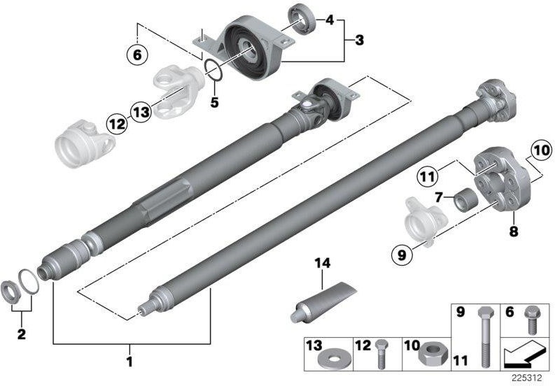 BMW純正関節シャフトl = 2160mm（26109805431）| 26109805431