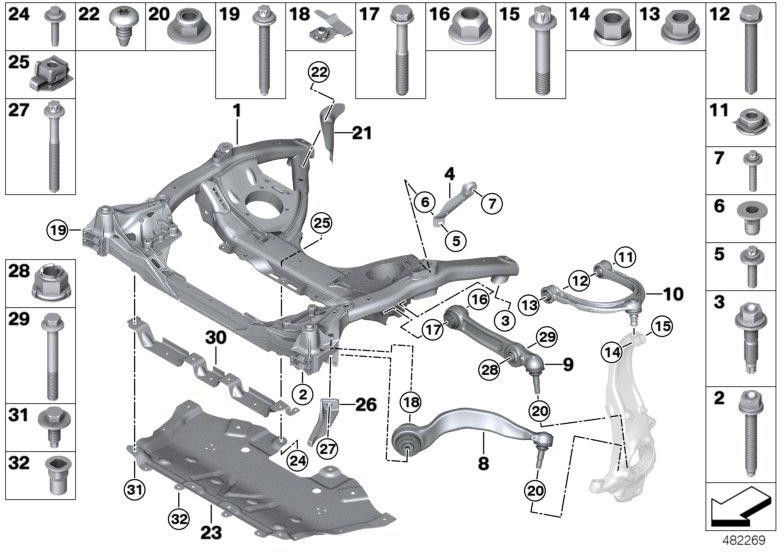 右側にゴム製のベアリングを備えたBMW純正Querlenker（31106861178）| 31106861178
