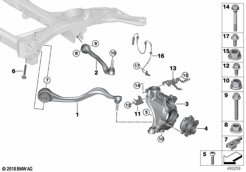 BMW左にゴム製のベアリングを備えた本物のTenschStreb（31106878587）| 31106878587