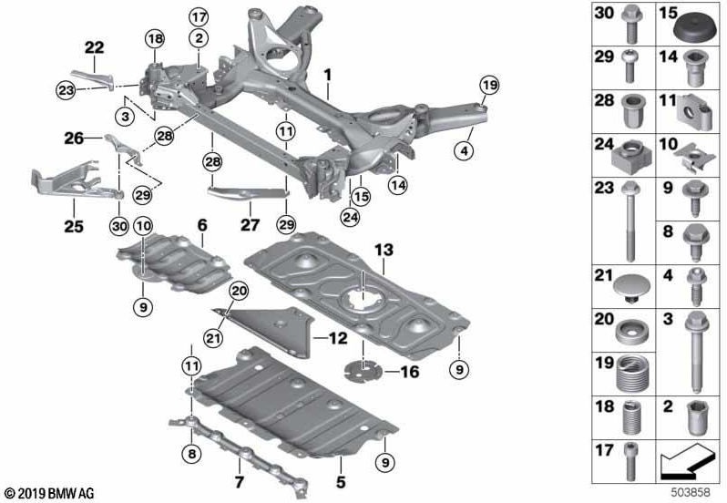 BMW純正VorderachrägerRWD（31106883131）| 31106883131