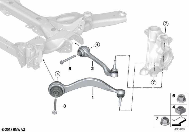 BMW左側の底部に本物のQuerlenker左にゴム製のベアリングがあります（31106898071）| 31106898071